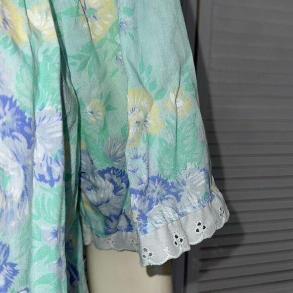 Vintage Simply Basic Pearl Snap House Dress Robe Size Large - Picture 6 of 12